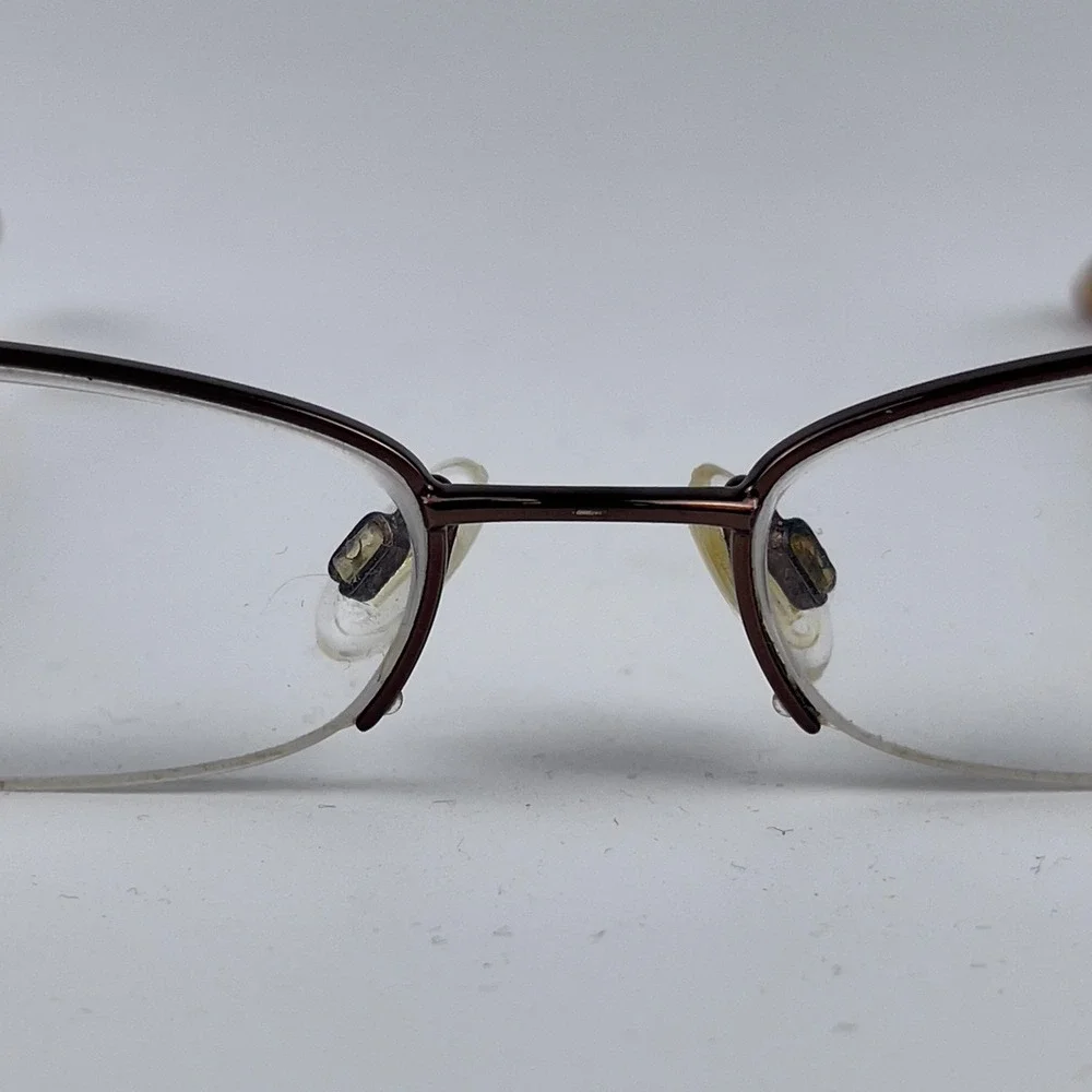 BCBGMAXAZRIA Belinda Unisex Eyeglasses Frame Brown Plastic Half Rim 48-17-125 mm